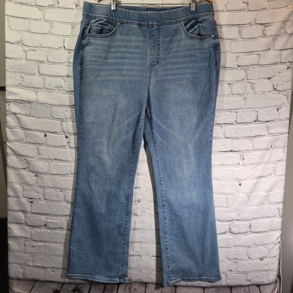 Terra Sky Jeans Women's Plus Size 1X 16W 18W Bootcut Blue Stretch Pull On
